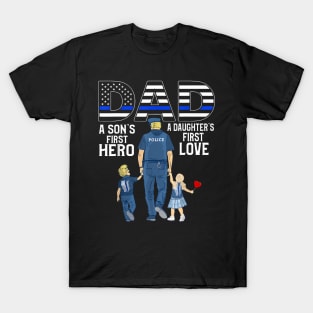 Proud Police Dad Police Officer Dad Cop Dad Fathers Day T-Shirt